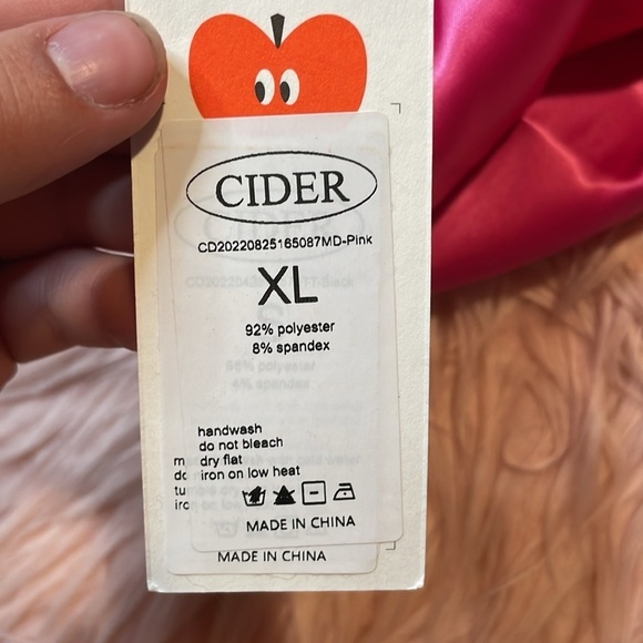 NWT Cider‎ Solid Pink Satin Cowl Neck Cami Mini Dress Size XL - Picture 5 of 6